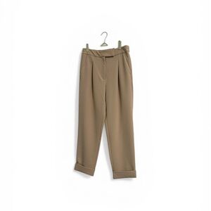 LOFT Cropped Pleated Ankle Pants in Khaki